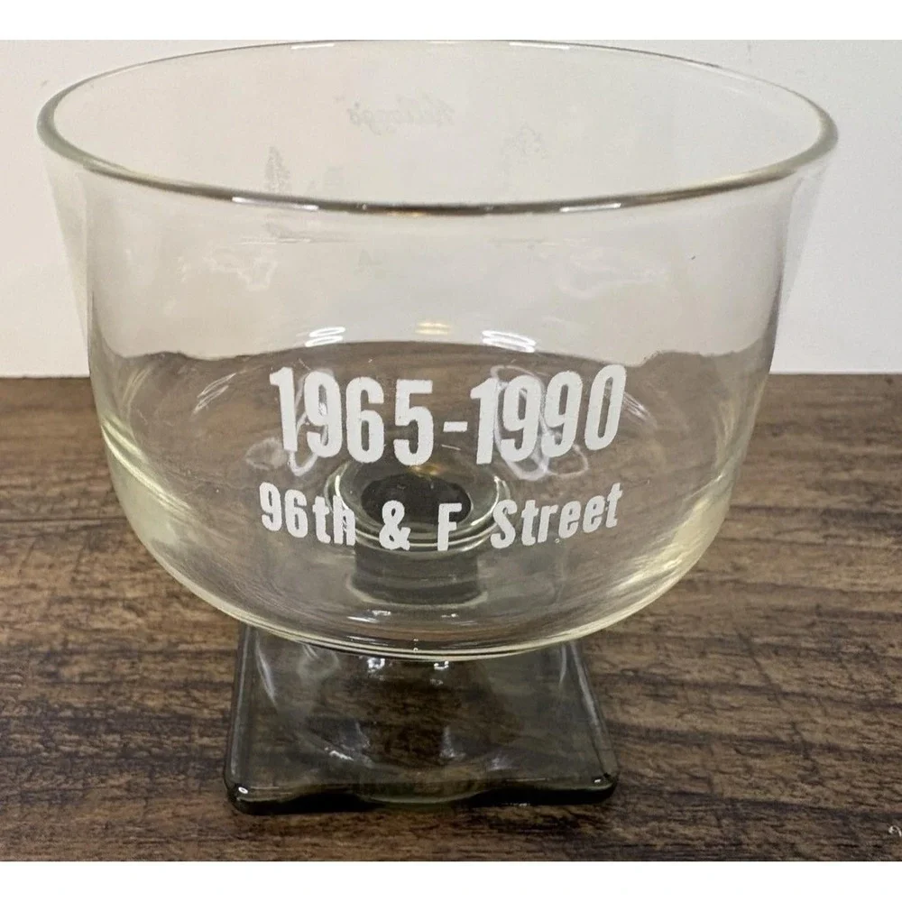 Vintage Kelloggs Company Omaha Nebraska  Footed Goblet Glass Square Base 1990